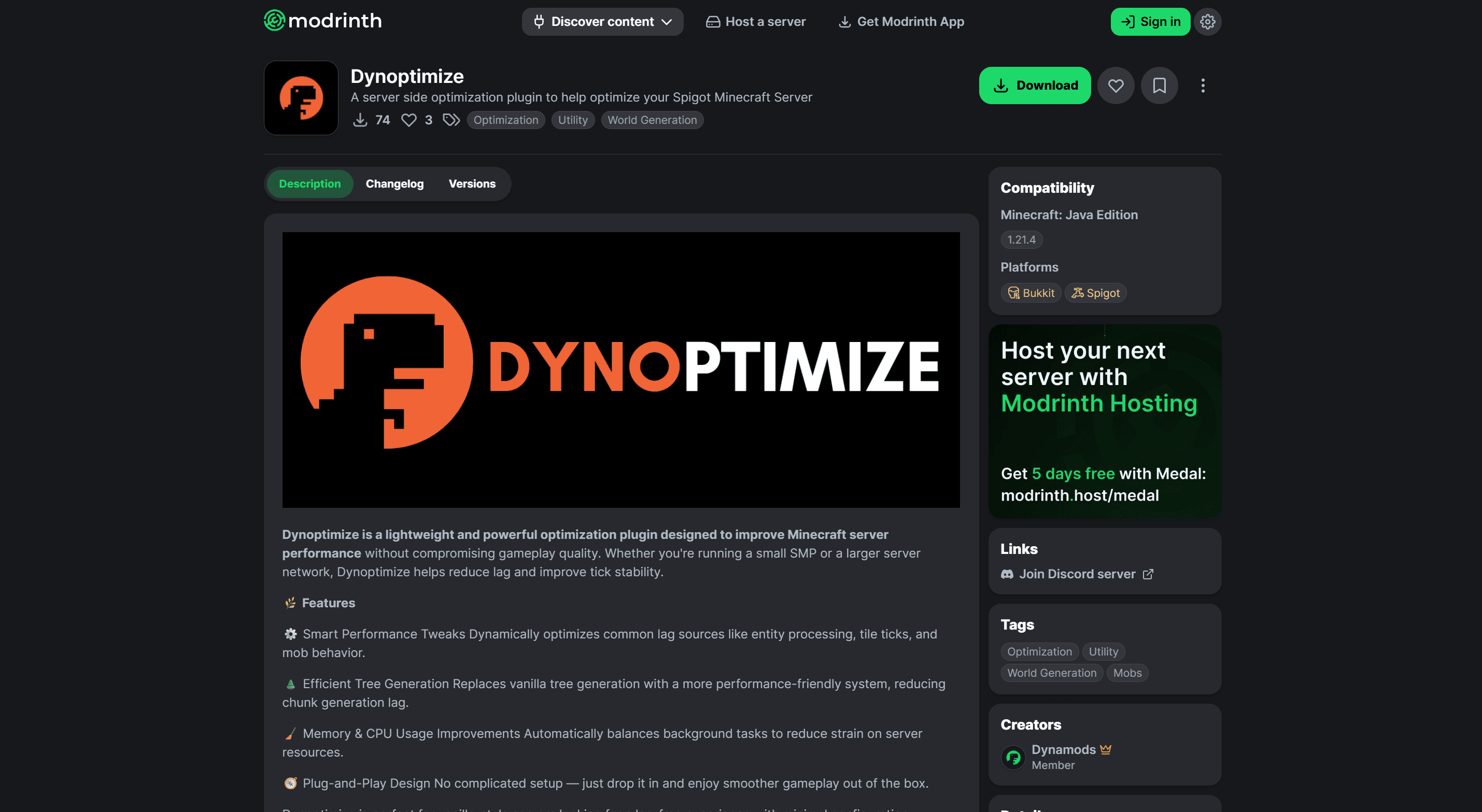 Dynoptimize screenshot
