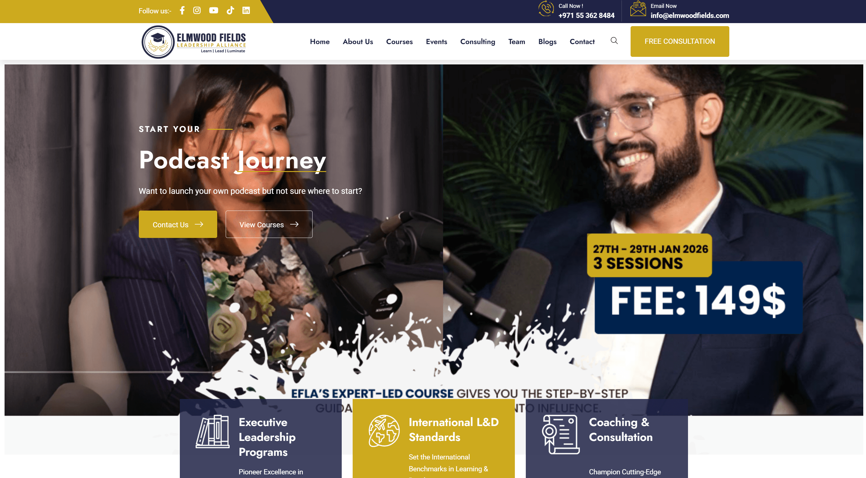Elmwood Fields website screenshot