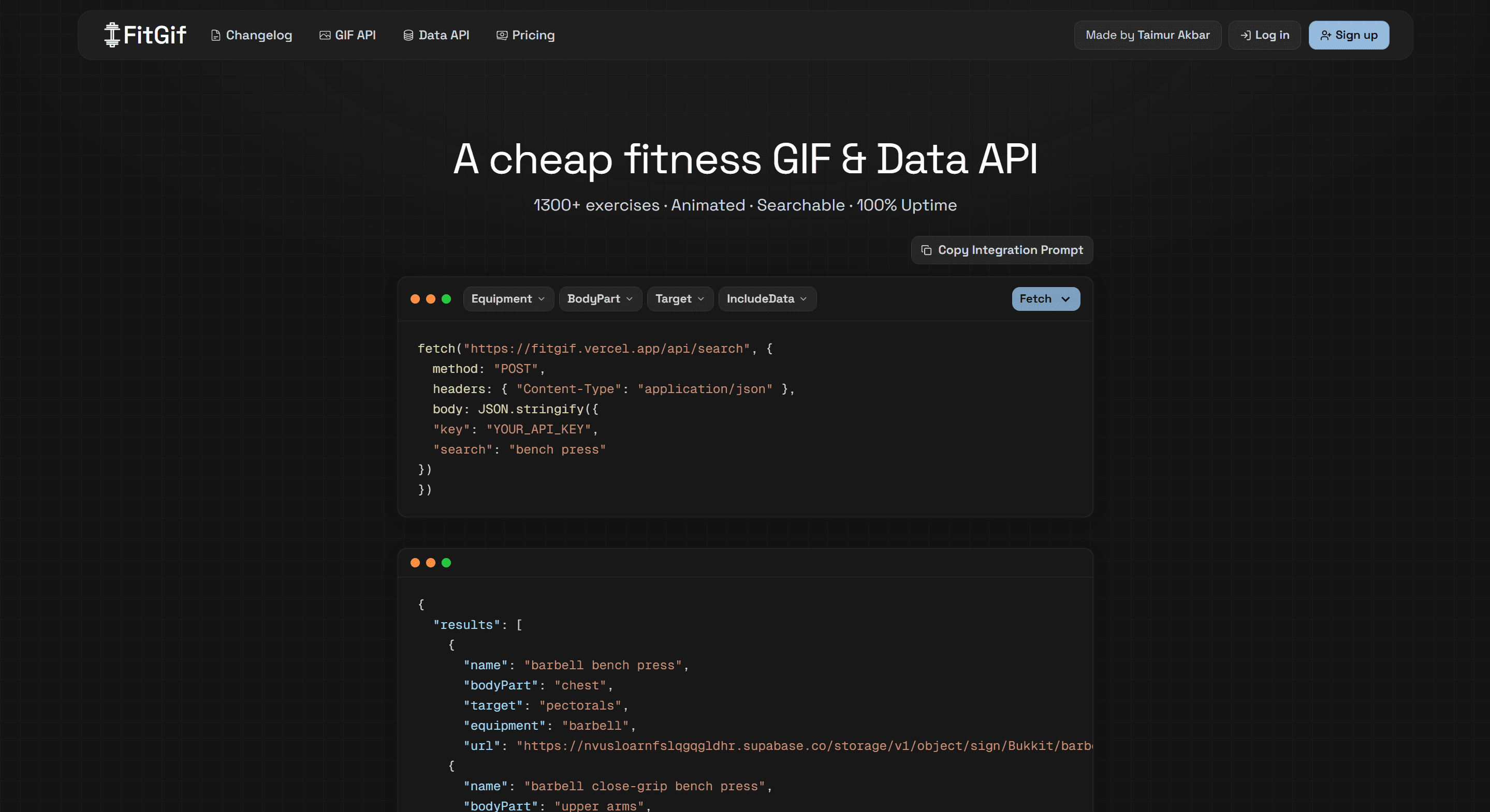 FitGif API screenshot